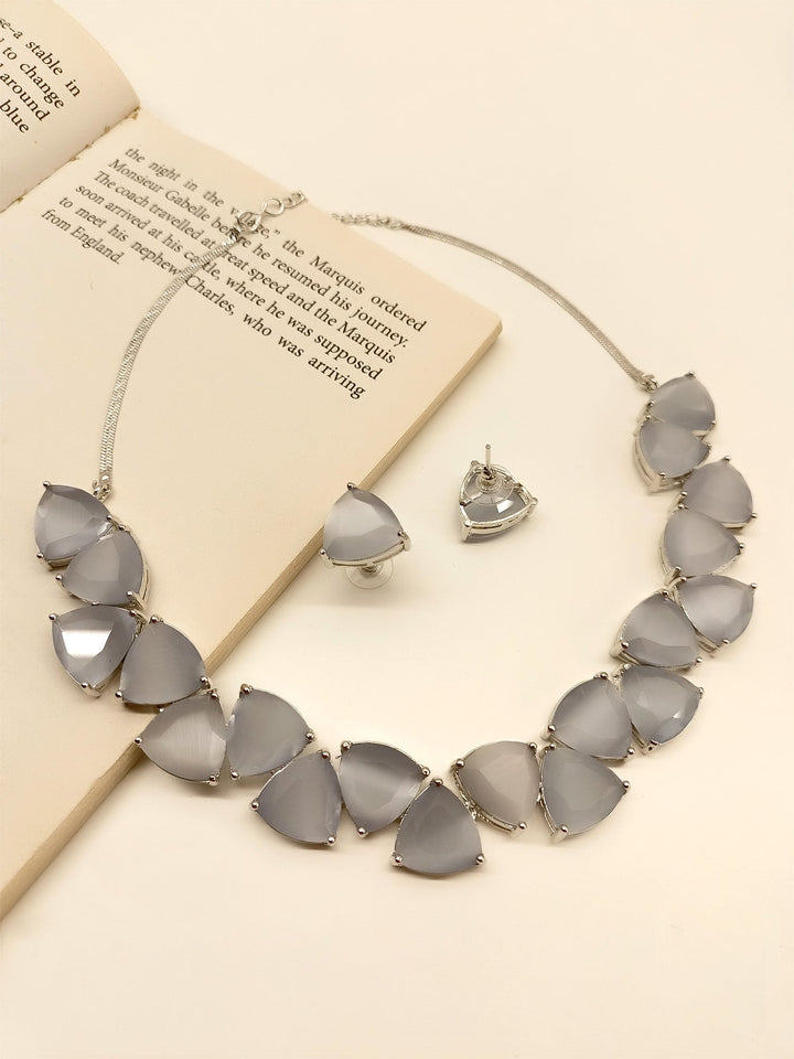 Mishkad Gray American Diamond Set