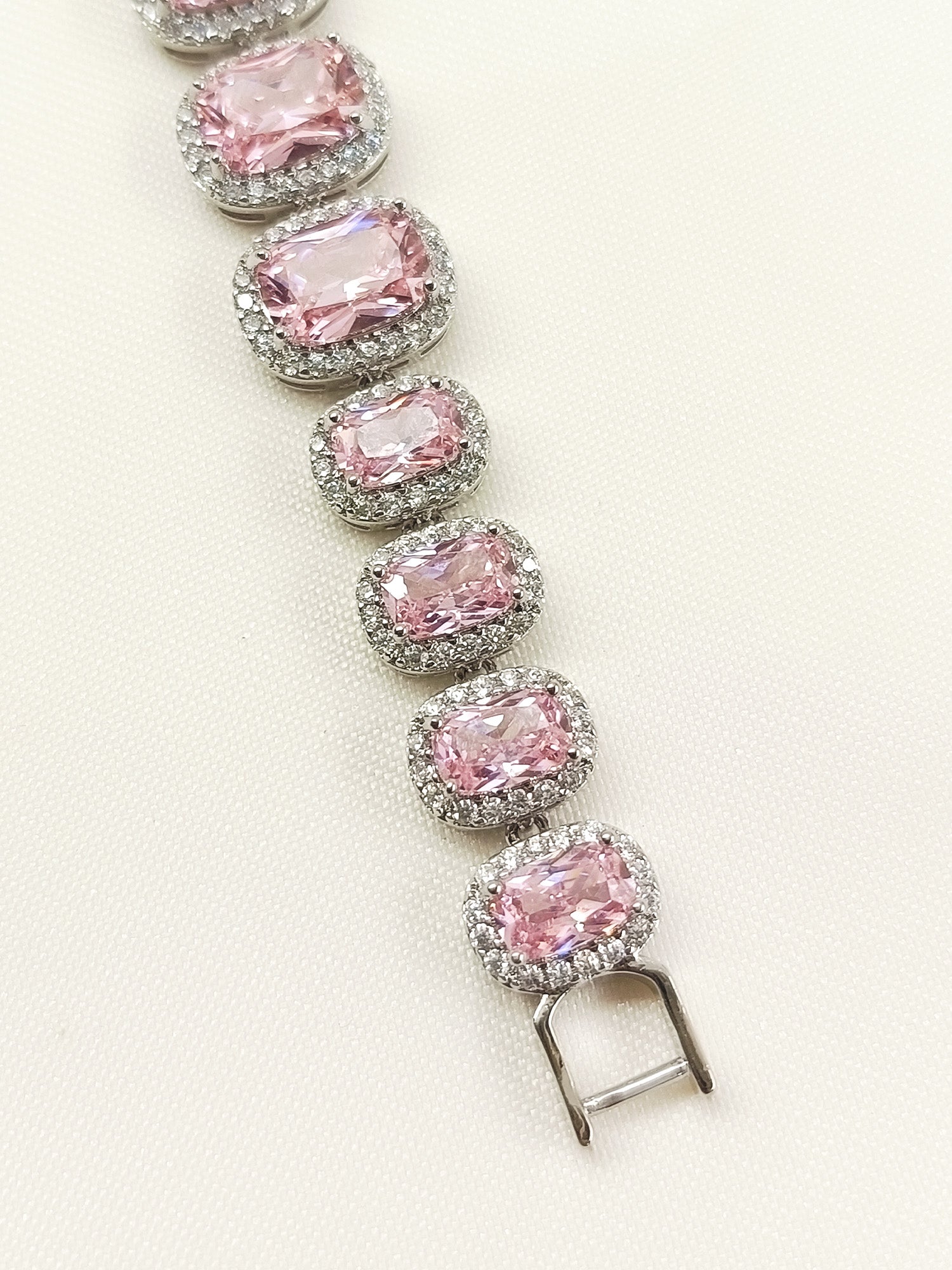 Aalam Baby Pink American Diamond Bracelet