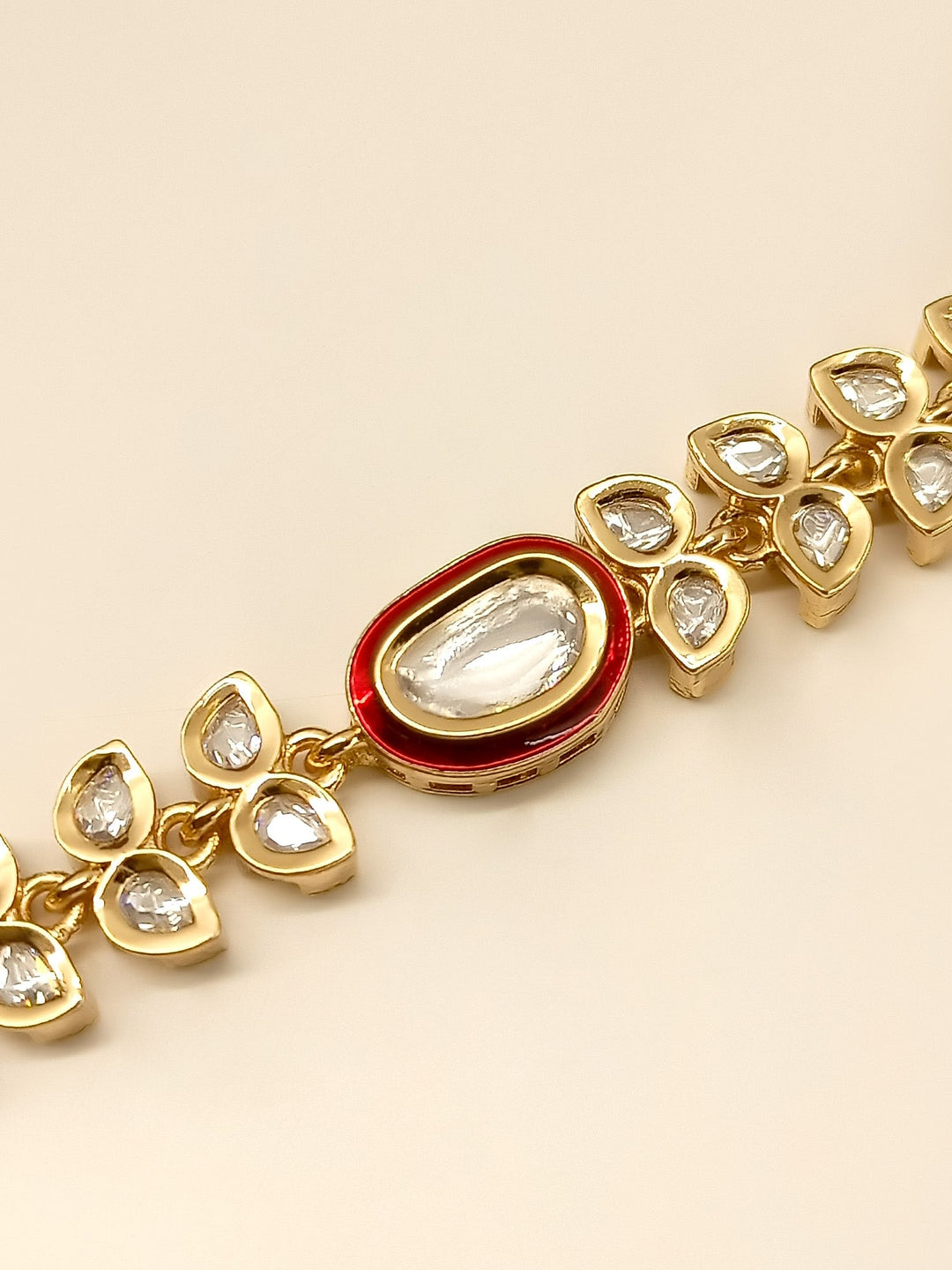 Calypso Delicate Red Kundan Bracelet