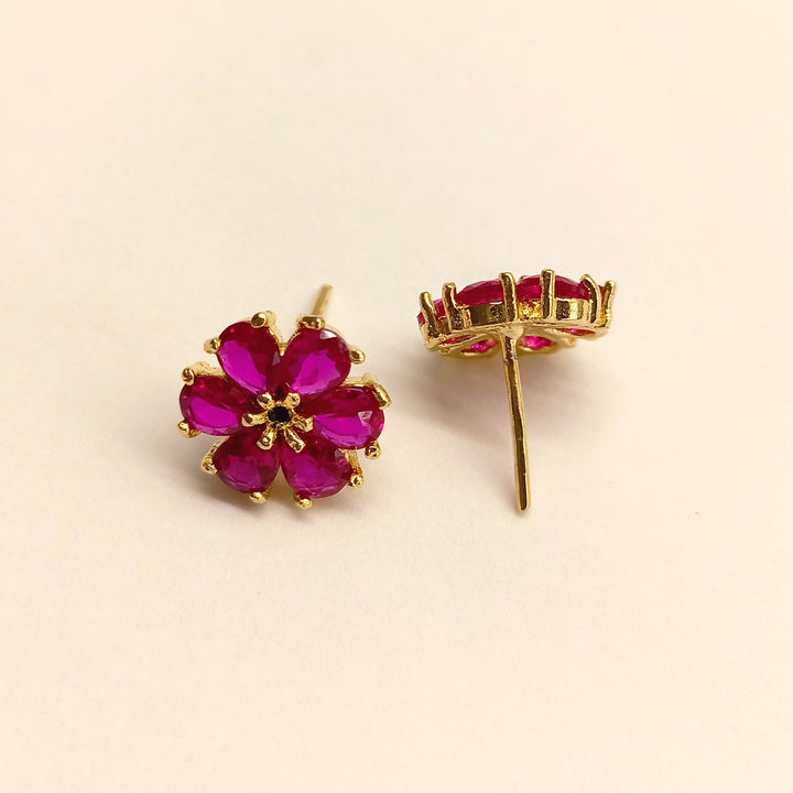 Suchita Rose Pink Stoned Gold Plated Tops