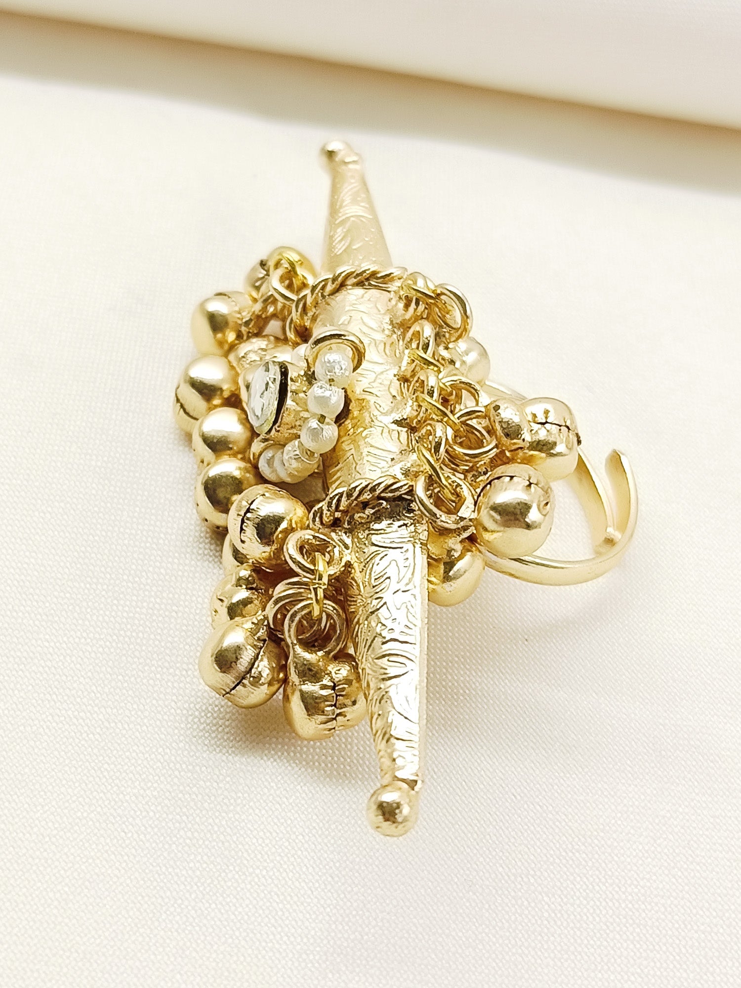 Chayanika White Oxidized Finger Ring