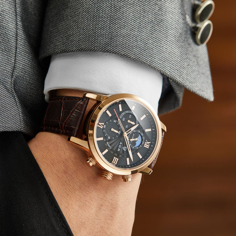 Premium Leren Quartz Horloge  - By Qivii