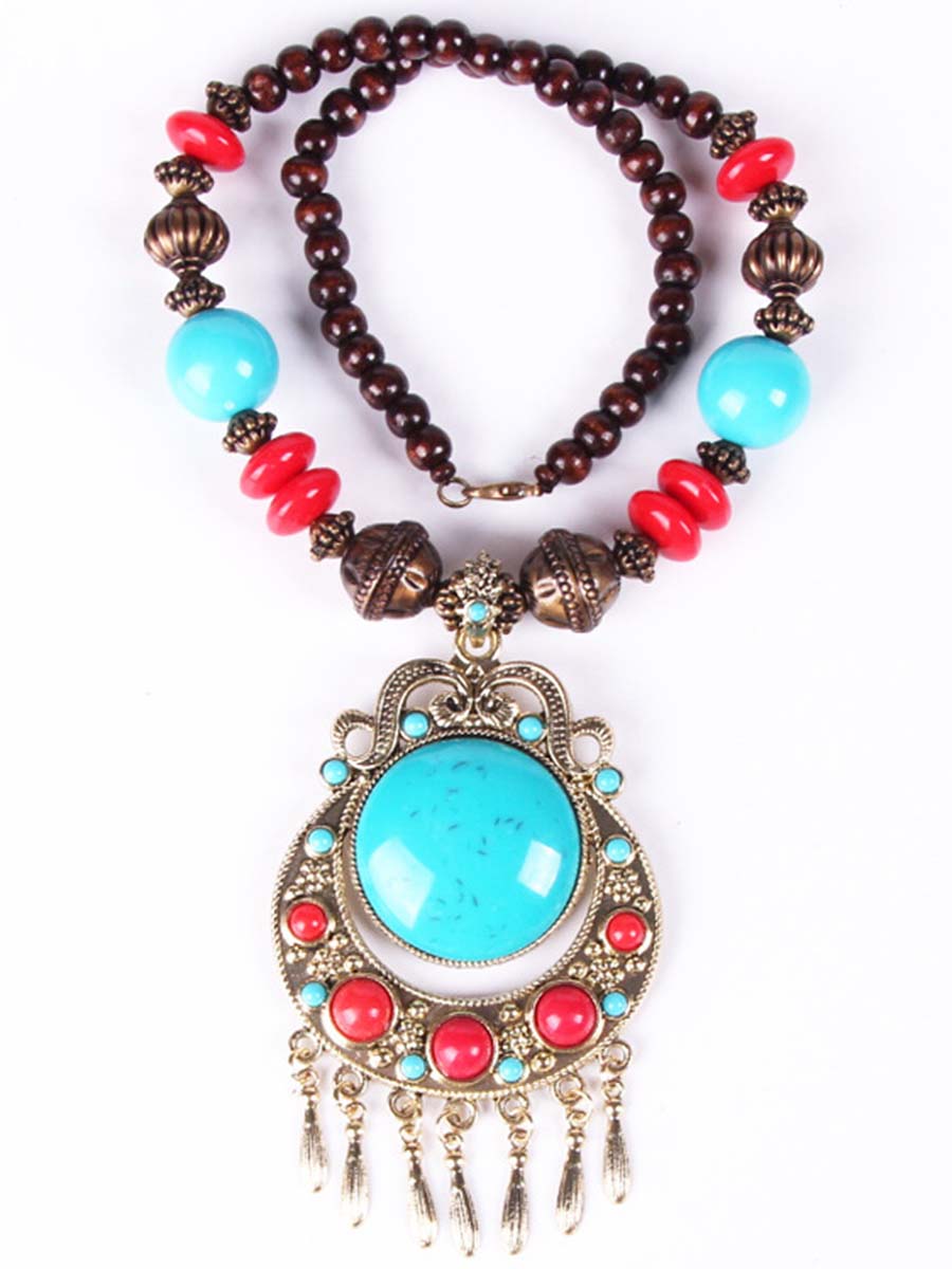 Bohemian Braided Rice Bead Necklace Sweater Chain  - By Qivii