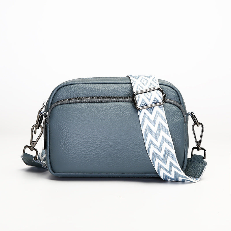Women's Premium Minimalist Genuine Leather Solid-Color Square Bag – Versatile Multi-Functional Camera Bag