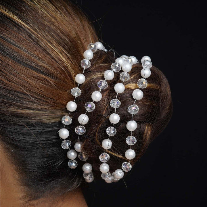 Moni Double Beaded Silver Plated Tiara