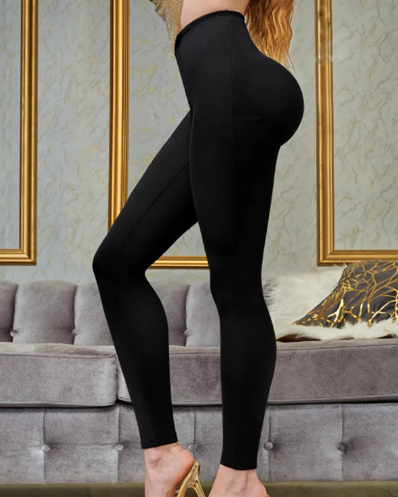 Elasticity Tummy Control High Waist Shaping Butt Lifting Slimming Leggings  - By Qivii