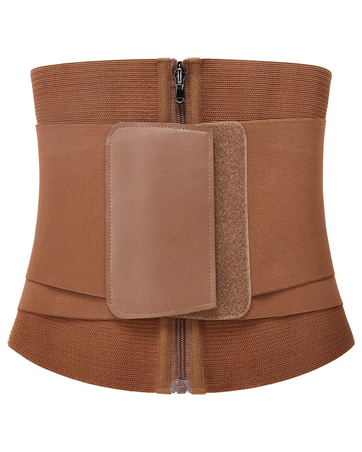 Double Compression Zipper Waist Trainer Corset Girdle