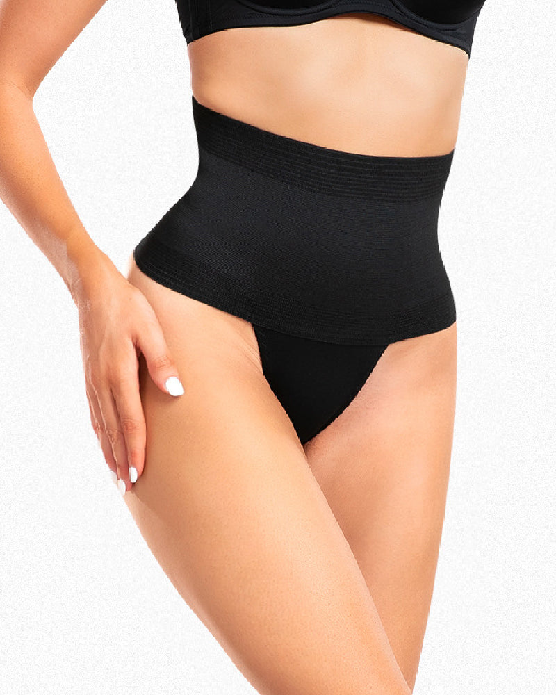 Women's Waist Cincher Shaper Thong Tummy Control High Waist Slimmer Shapewear Panty  - By Qivii