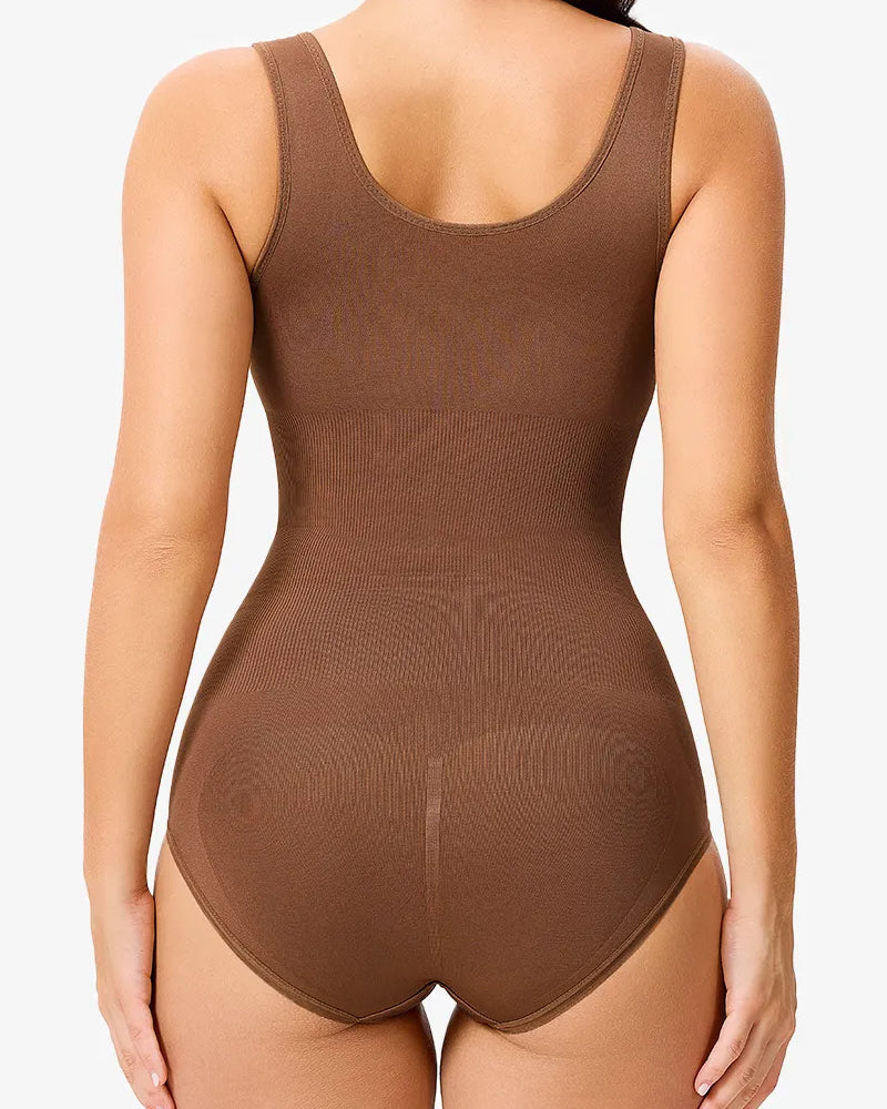 Women's Seamless Round Neck Tummy Control Briefs Bodysuit  - By Qivii