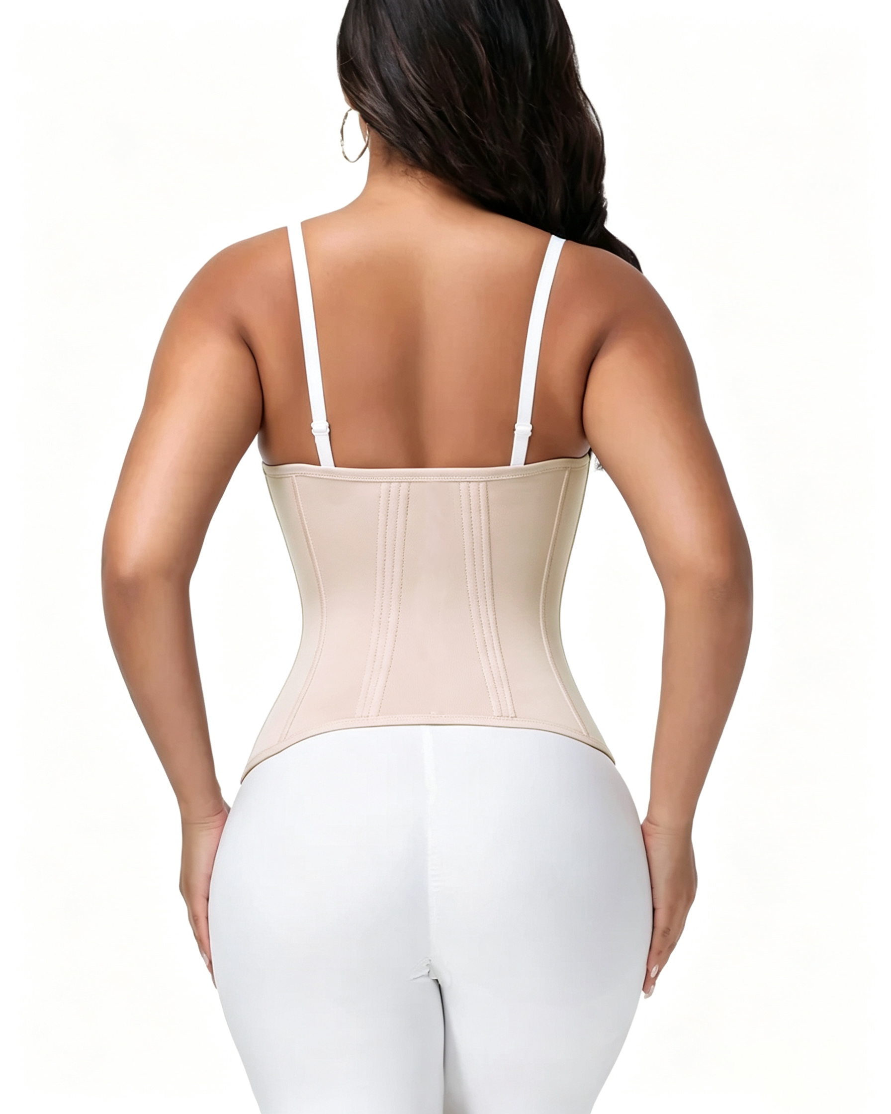 Double Compression Hourglass Adjustable Strap Tummy Control Zipper Waist Trainer  - By Qivii