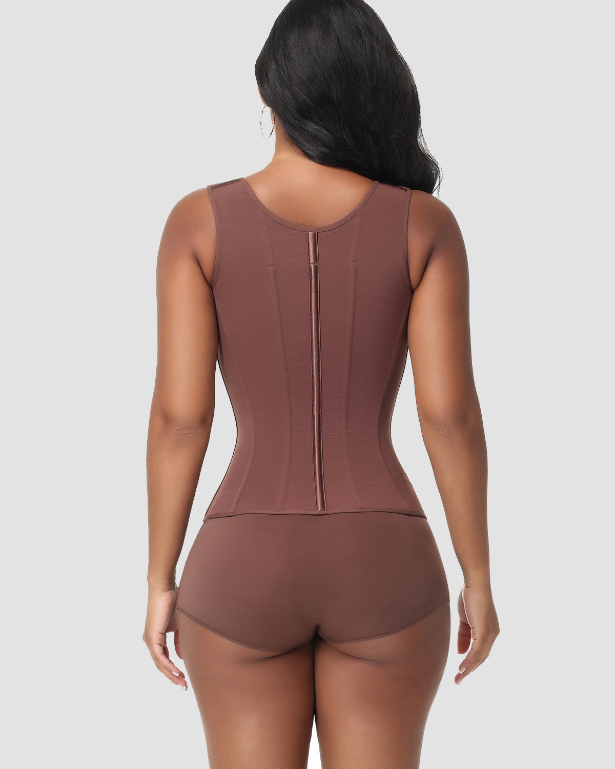 Double Compression Long Slimming Faja Waist Trainer Zipper Vest with Bra