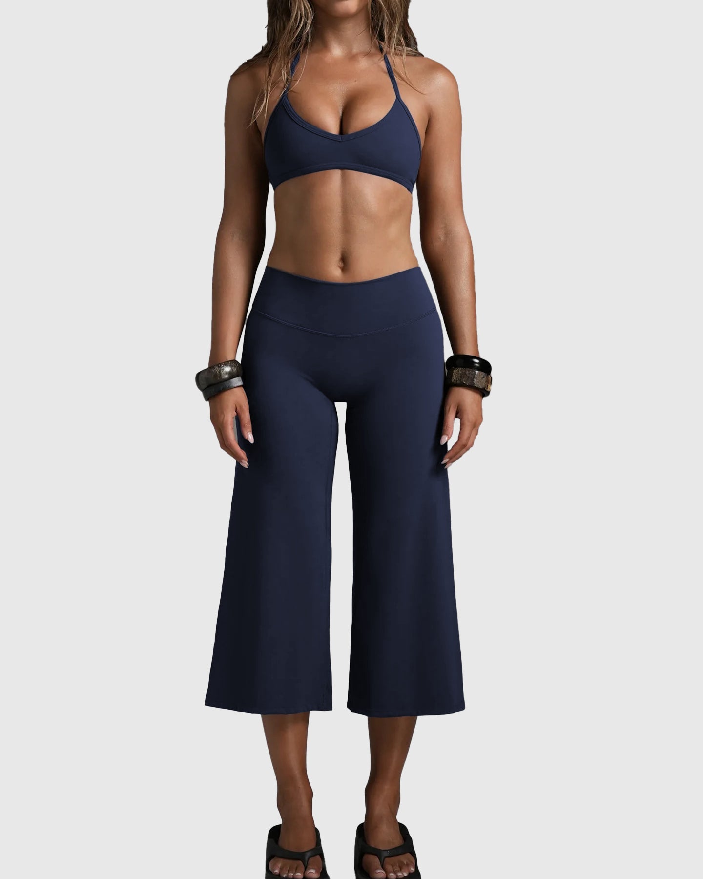 Cpari Wide-Leg Pants Yoga Sportswear Set  - By Qivii