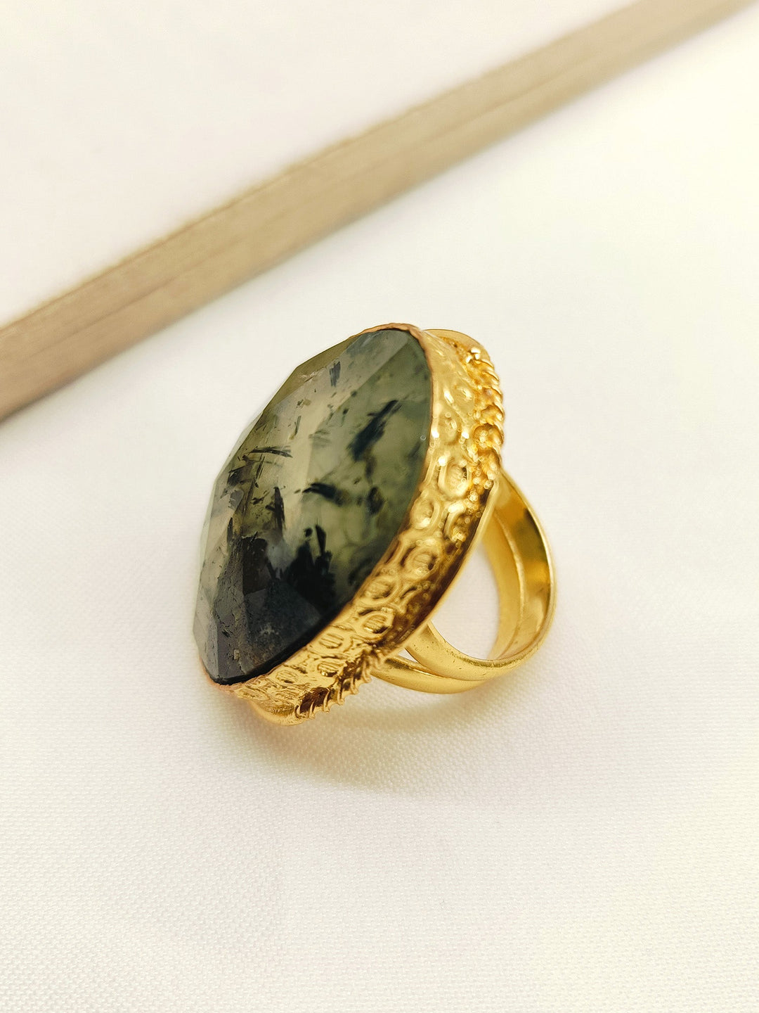 Beautiful Huma Mint Green Natural Stone Finger Ring for a chic and elegant look