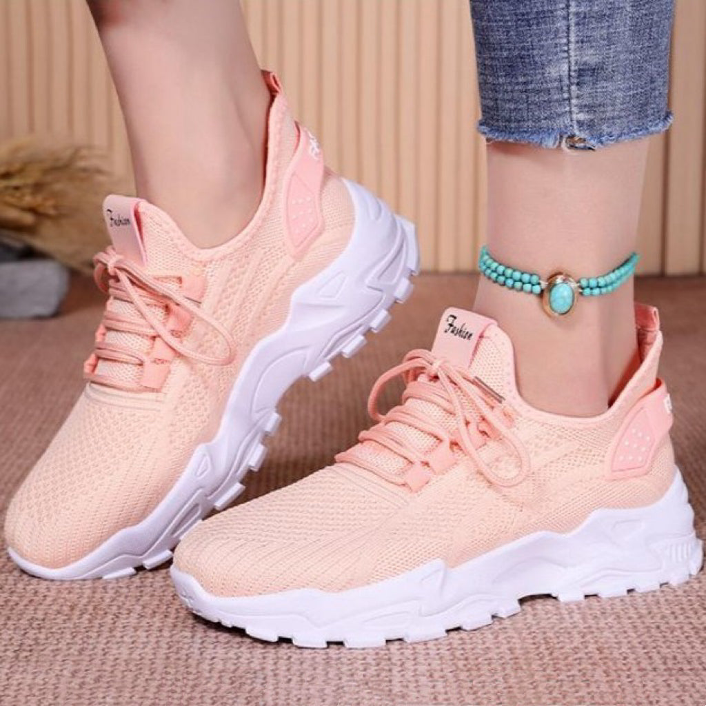 Women’s AirWeave Sneakers – Breathable Mesh Lightweight Flat Shoes (US 5–10.5)