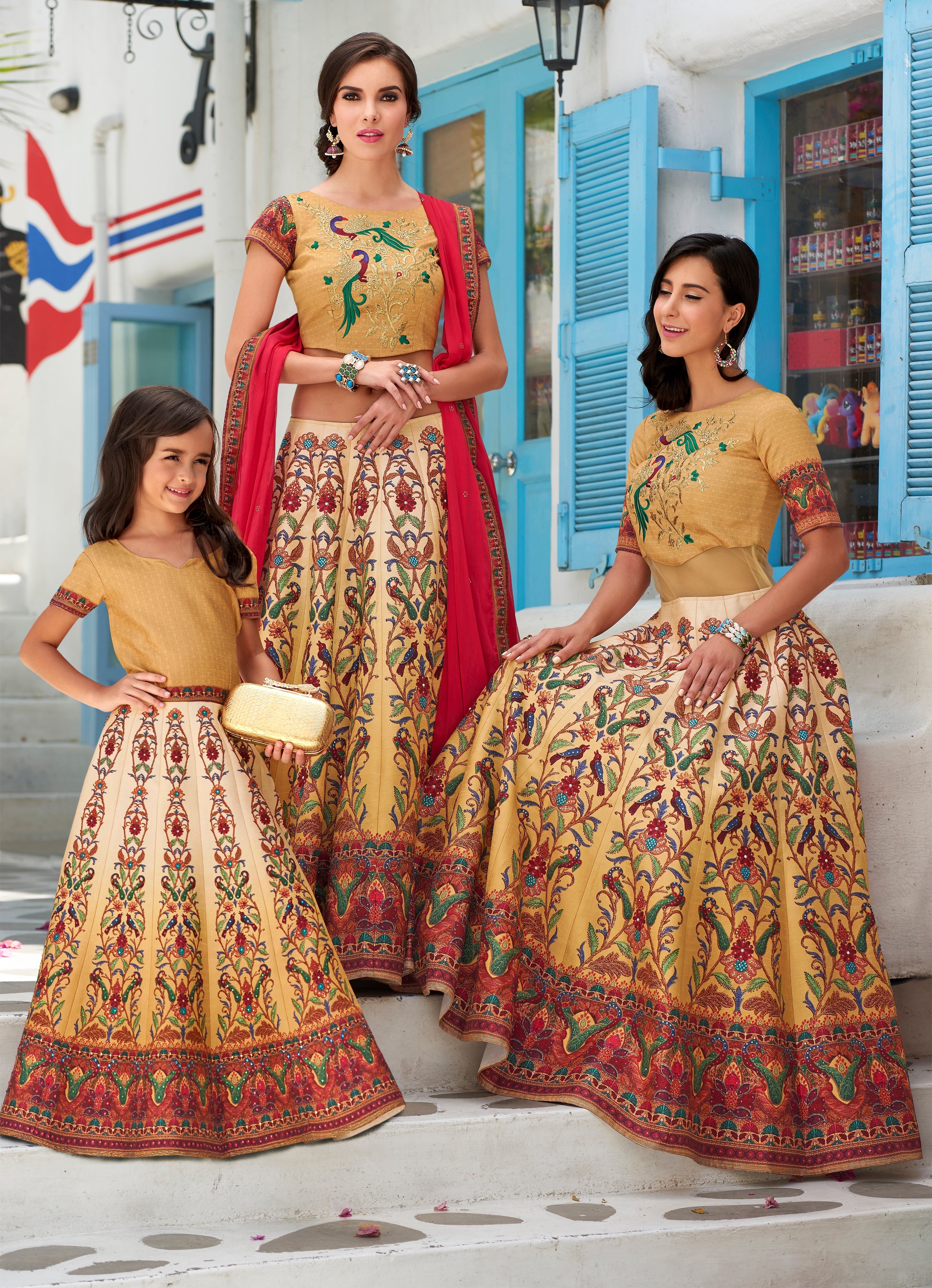 Elegant Ethos Khadi Mono Silk Lehenga for Girls - qivii