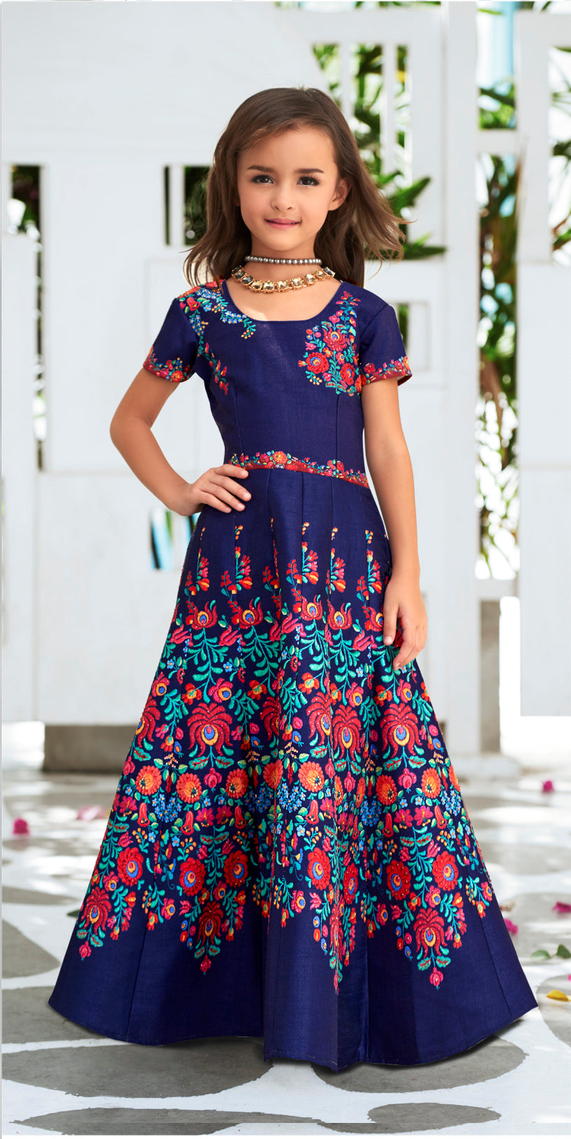 Radiant Joy Khadi Mono Silk Lehenga for Kids - qivii