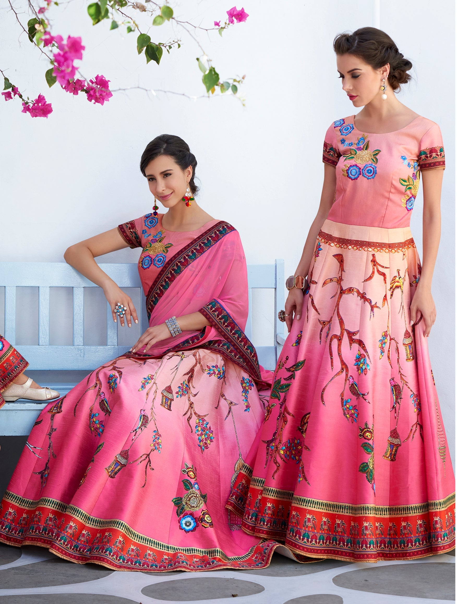 Royal Rendezvous Khadi Mono Silk Lehenga - qivii