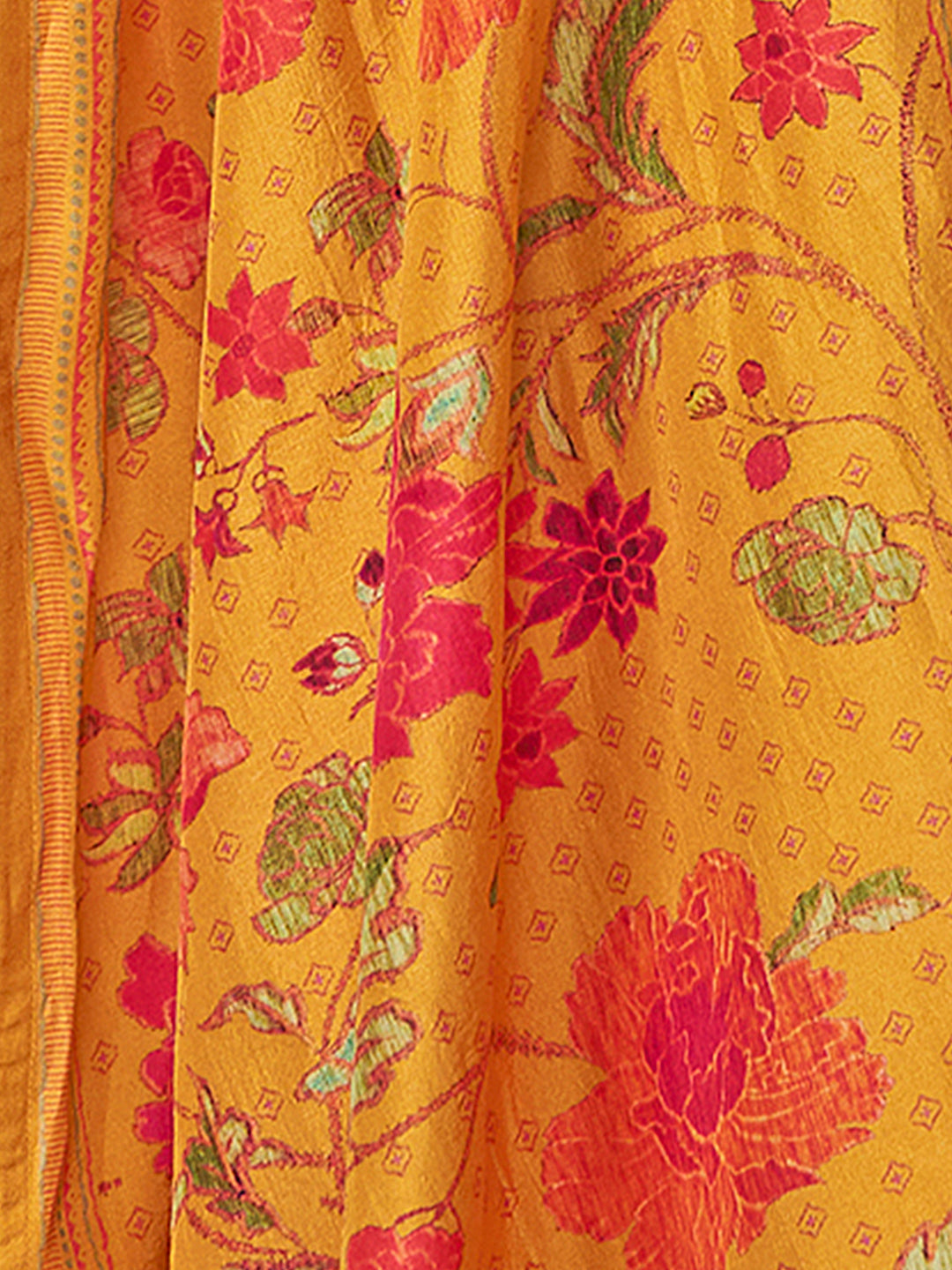 Yellow Chinon Sharara Set with Embroidered Work Paired with Digital Printed Dola Silk Dupatta