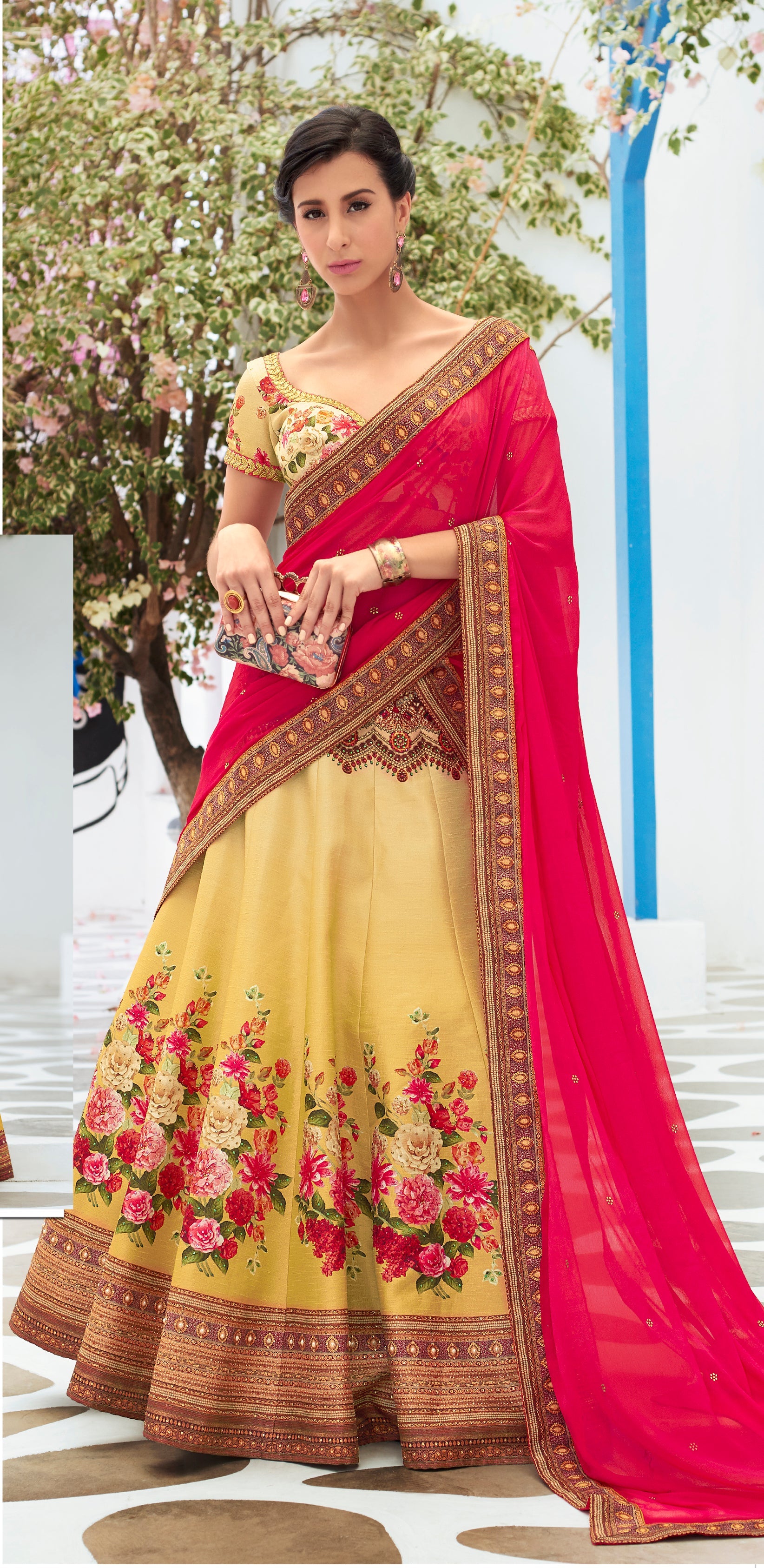 Celestial Grace Khadi Mono Silk Lehenga - qivii