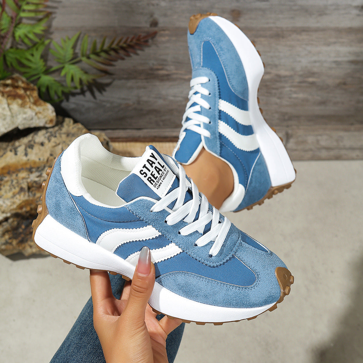 Women's Athena Curve Chunky Retro Runner Sneakers – Extended-Size Vintage Dad Walking Shoes with Sculpted Waist (US 5–11.5)