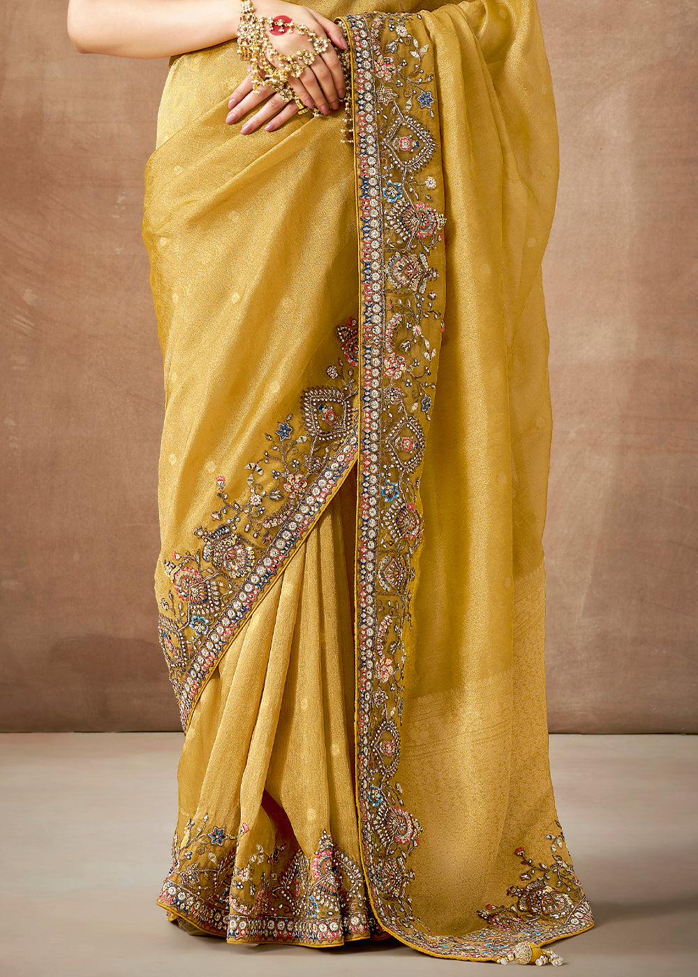 New Arrival Saree And Yellow Blouse with mirror work Bollywood Designer Saree For Women | Sequence silk store indian Saree with Butterfly Net