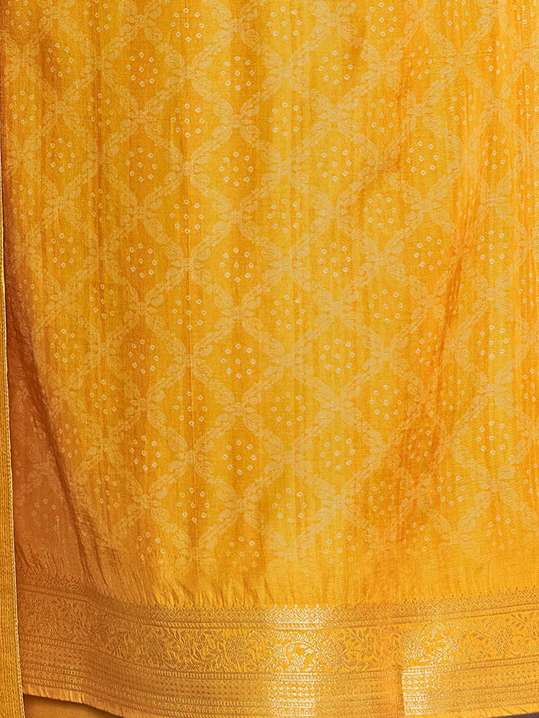 Yellow Premium Dola Silk Suit with Ethnic Motifs & Jacquard Detailing