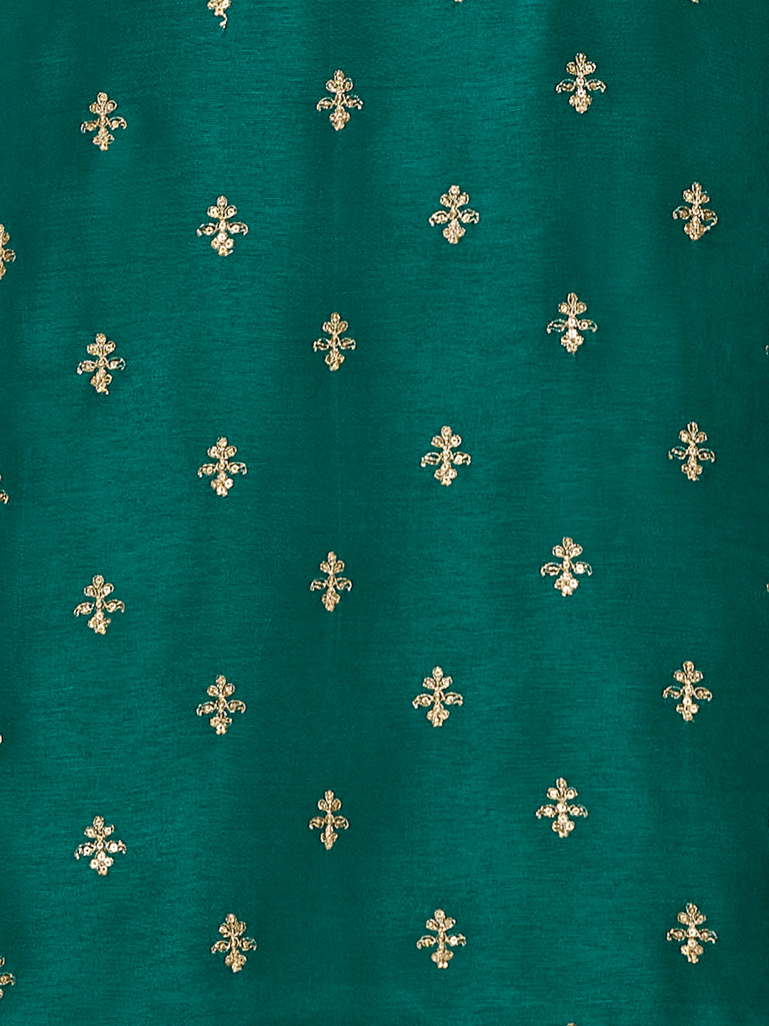 Teal Green Dola Silk Suit with Ethnic Motifs & Embroidered Neckline