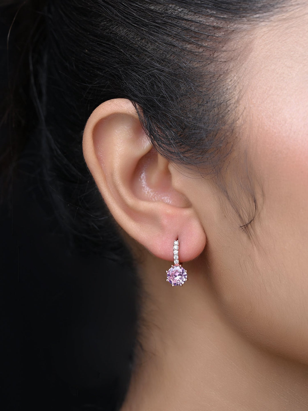 Shivani Pink Stone Rose Gold Plated Bali