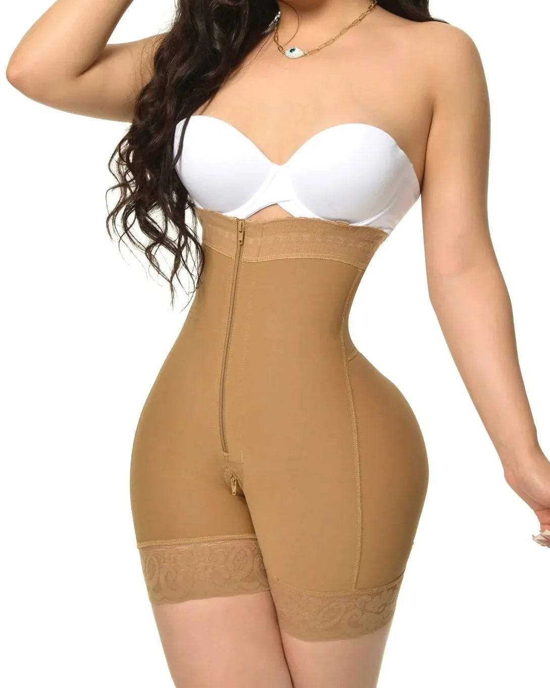 Shapshe® Fajas Colombianas Compression Shapewear Open Bust Tummy Control with Zipper  - By Qivii