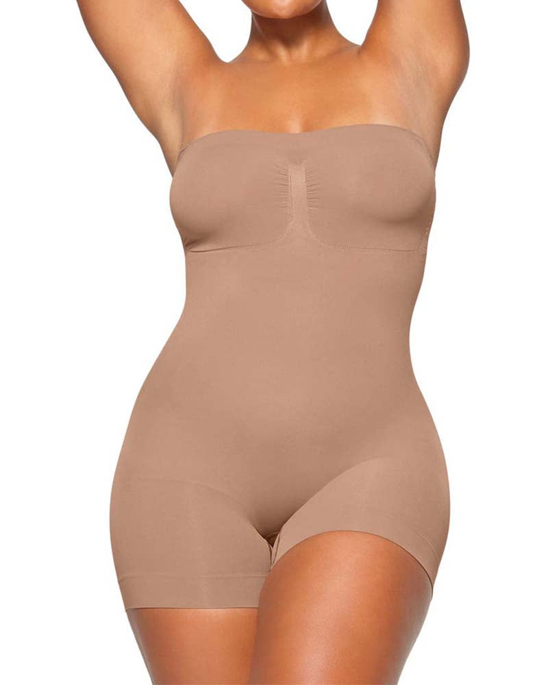 Slimming Sleeveless Bodysuit With Removable Shoulder Strap  - By Qivii