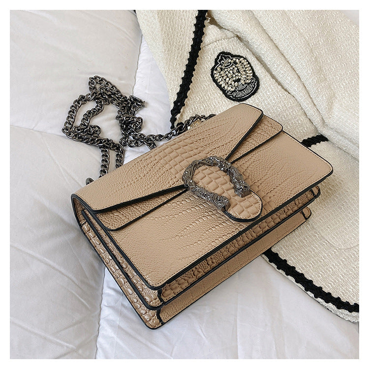 Women's Chain Flap Bag - Trendy PU Leather Shoulder & Crossbody Purse