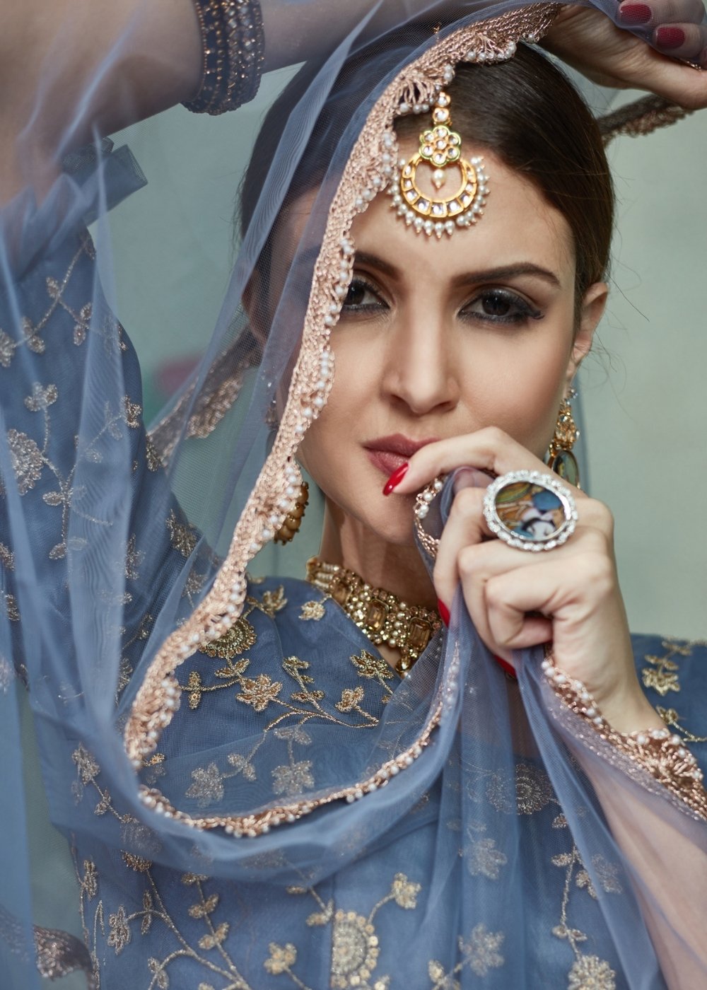 Pewter Grey Designer Soft Net Lehenga Choli with Sequins & Zari work | Ready To Wear - qivii