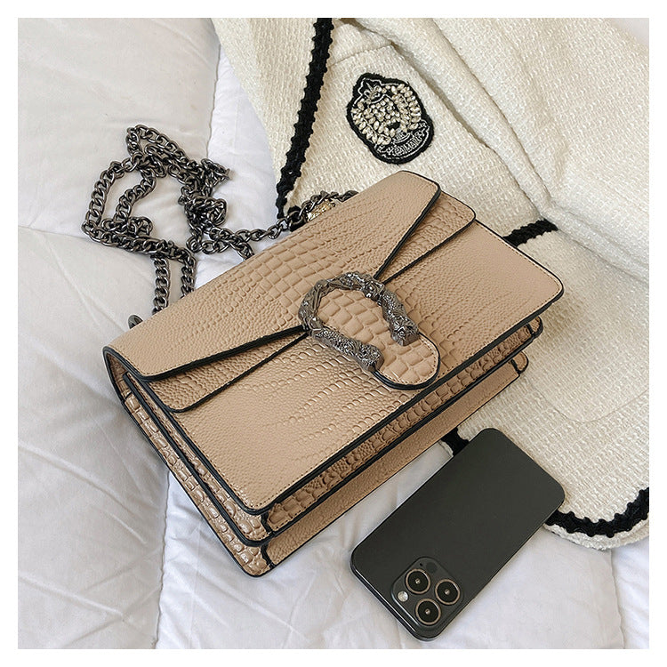 Women's Chain Flap Bag - Trendy PU Leather Shoulder & Crossbody Purse