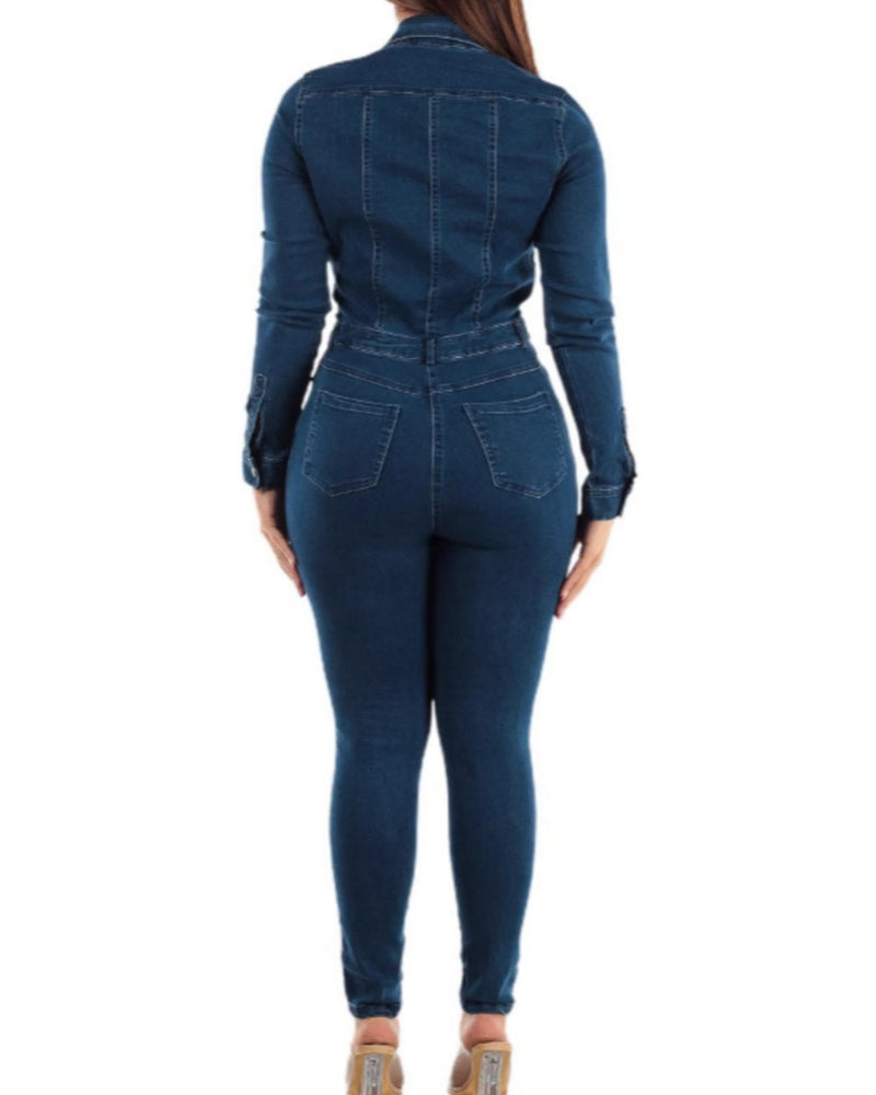 One Piece Jumpsuits for Women Butt Lifting Jeans with Multi Pocket  - By Qivii