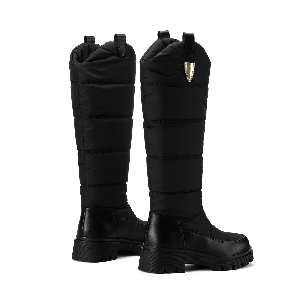 Women's Monroe Knee-High Boots - Waterproof Quilted Winter Boots with Plush Faux Fur Lining & Chunky Rocker Sole (US 4-11)