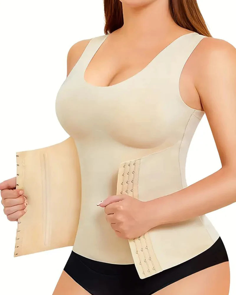 Comfort Double Compression Corset with Seamless Tummy Control and Back Support  - By Qivii