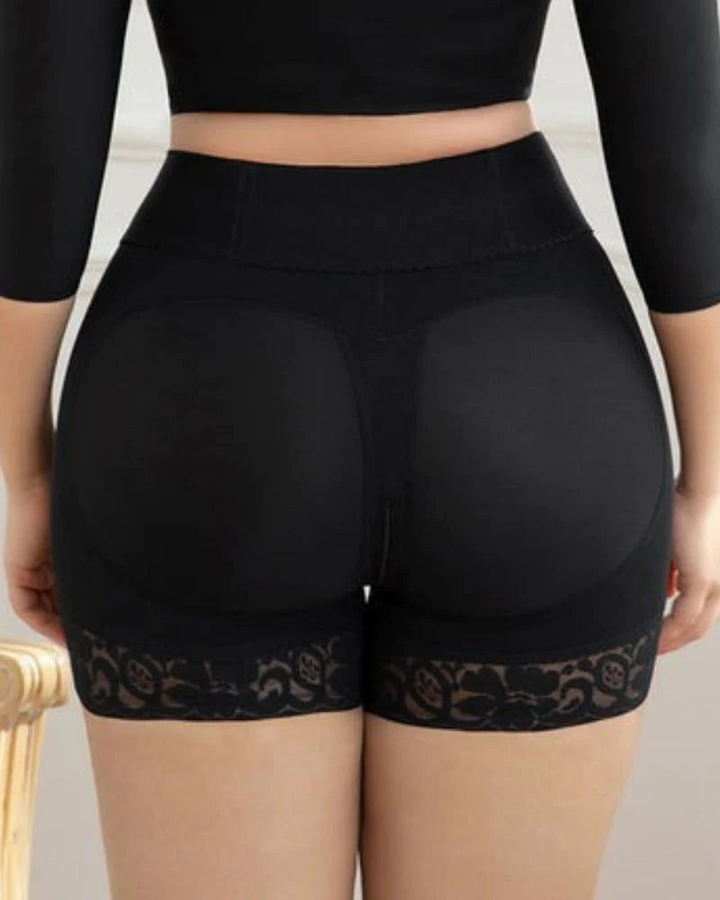 Women Black Tummy Control  Butt Lifter Short Slimming Panties  - By Qivii