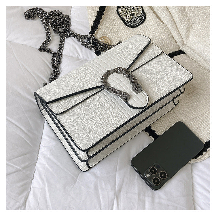 Women's Chain Flap Bag - Trendy PU Leather Shoulder & Crossbody Purse