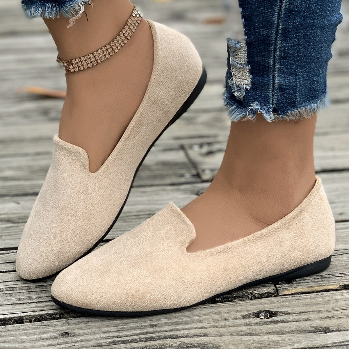 Women's Plus Size Pointed-Toe Slip-On Loafers Casual Flat Comfort Shoes