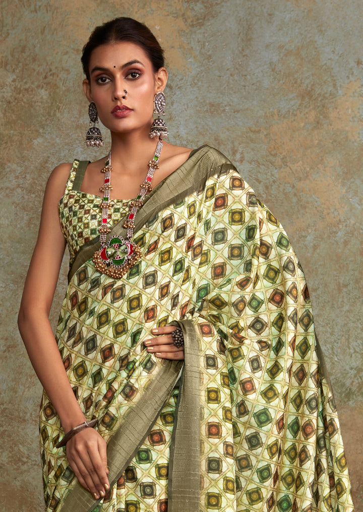 MULTI COLOR HANDLOOM SILK WITH SEQUENCE WEAVING SAREE