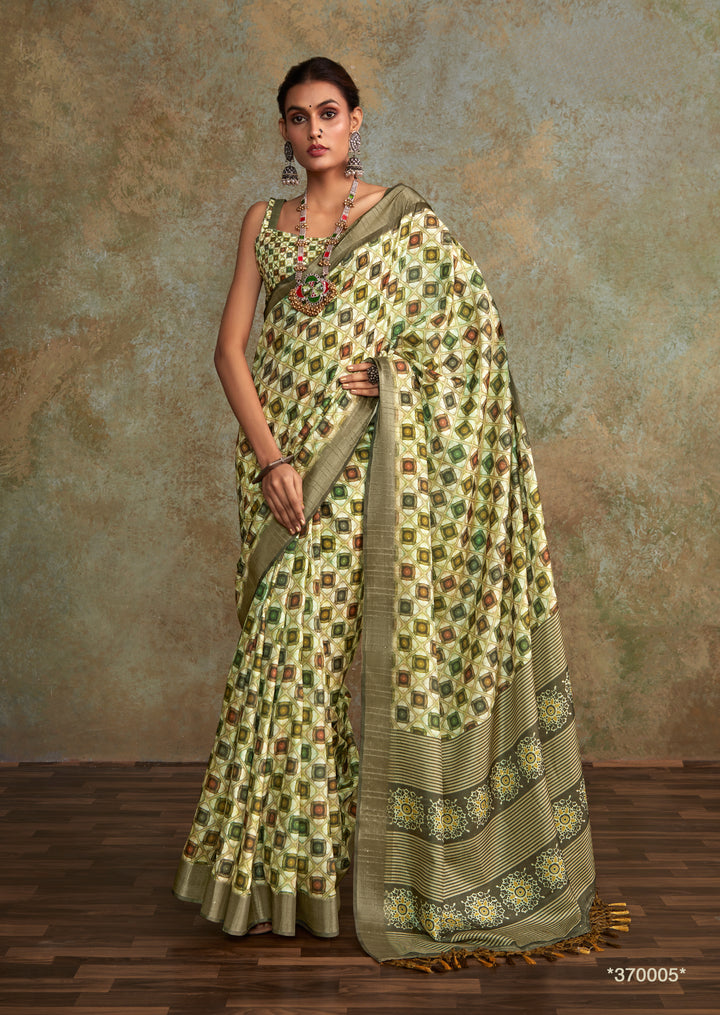 MULTI COLOR HANDLOOM SILK WITH SEQUENCE WEAVING SAREE