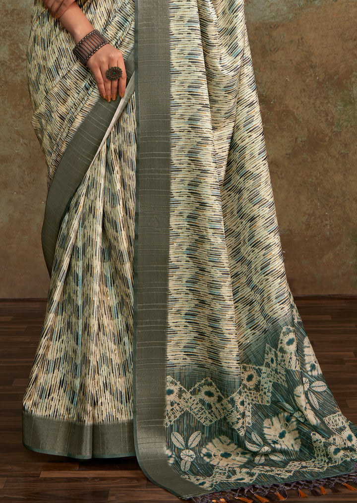 GREY HANDLOOM SILK WITH SEQUENCE WEAVING SAREE