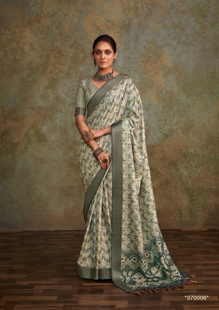 GREY HANDLOOM SILK WITH SEQUENCE WEAVING SAREE