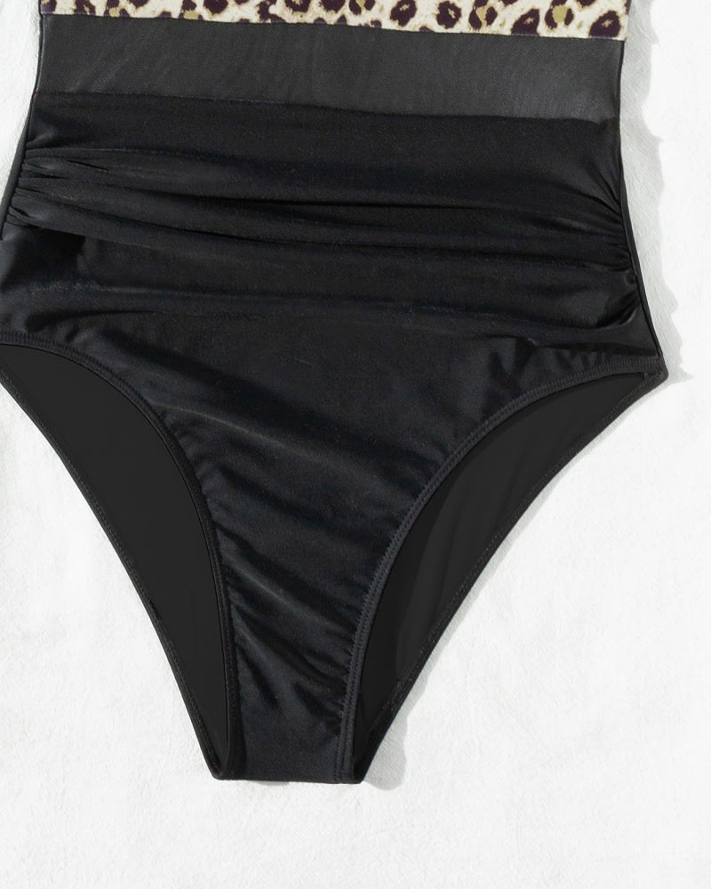 Sexy Deep V Mesh Backless One Piece Shapewear Swimsuit  - By Qivii