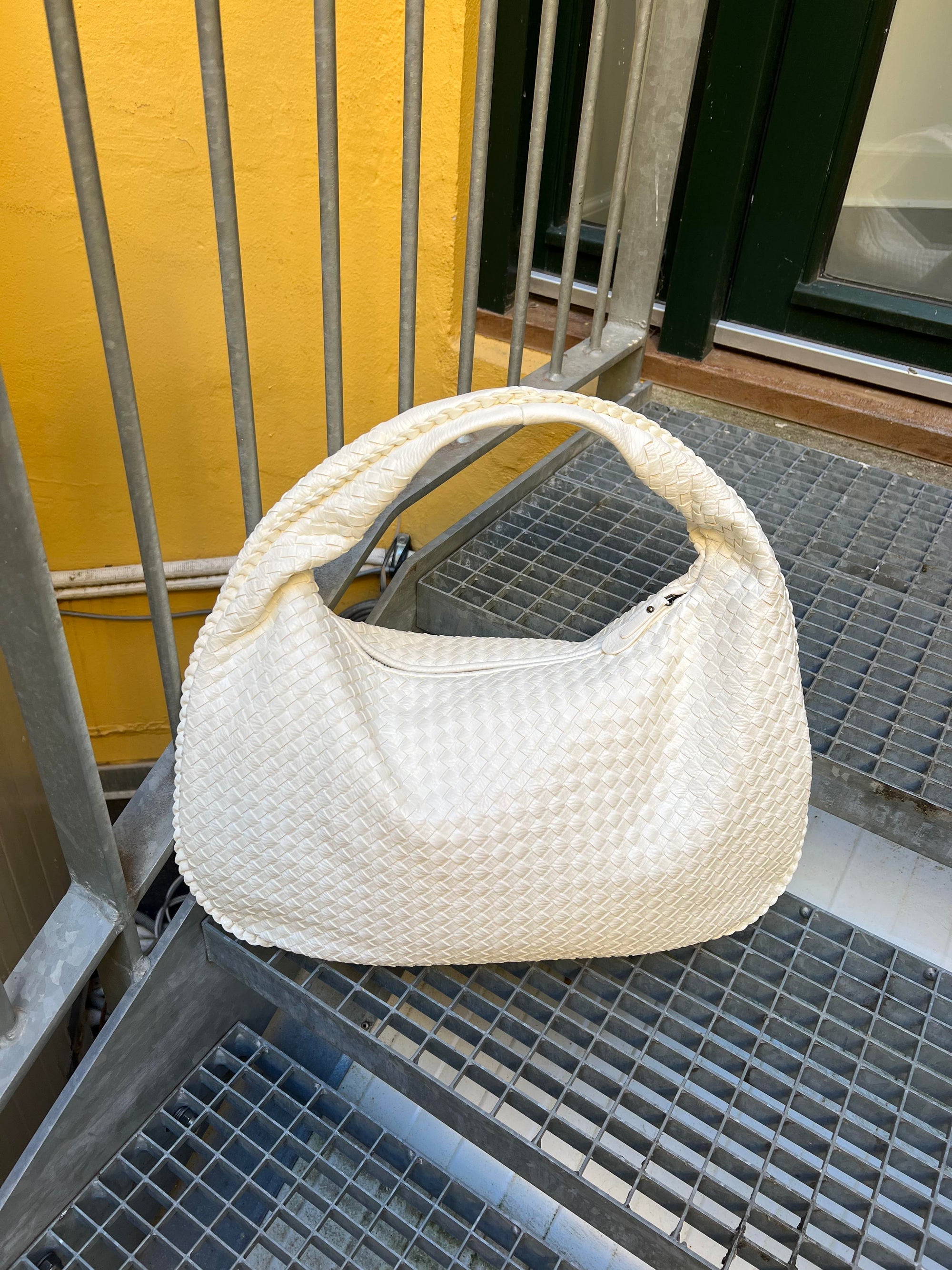 Ounamei Vintage Woven Vegan Leather Hobo Bag Large Shoulder Handbag for Women
