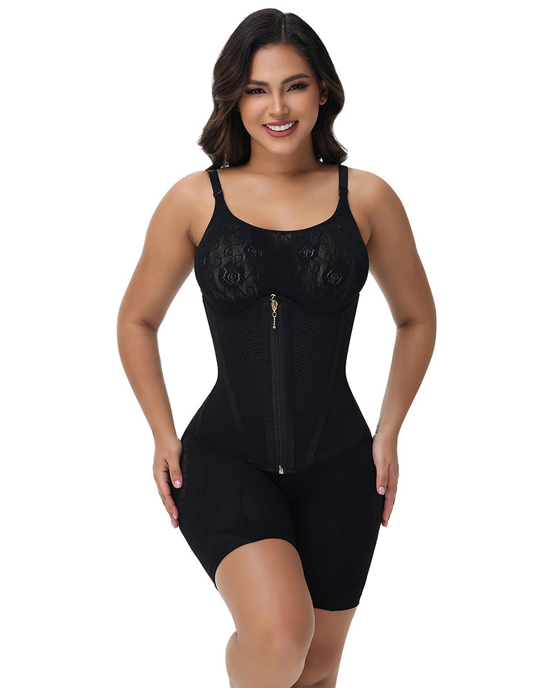 Shapshe® Chest Support Hourglass Corset Zipper Tummy Control Waist Trainer (Pre-Sale)  - By Qivii