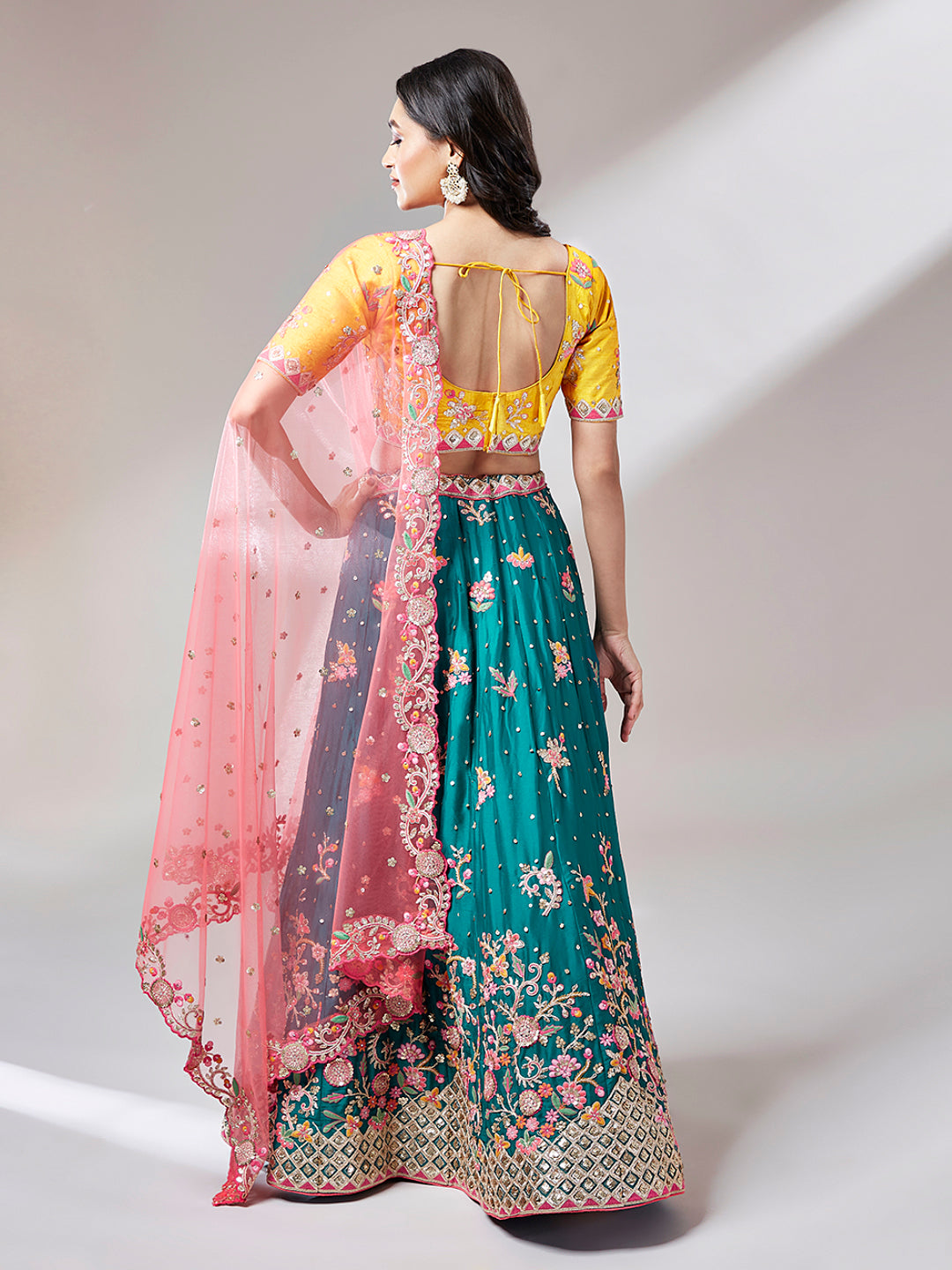 Pure Georgette Sequinse Work Stitched Lehenga