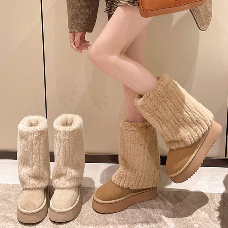 Women's SnugLift Mid Boots - Thermal Platform Snow Boots with Faux Fur (US 5-11)