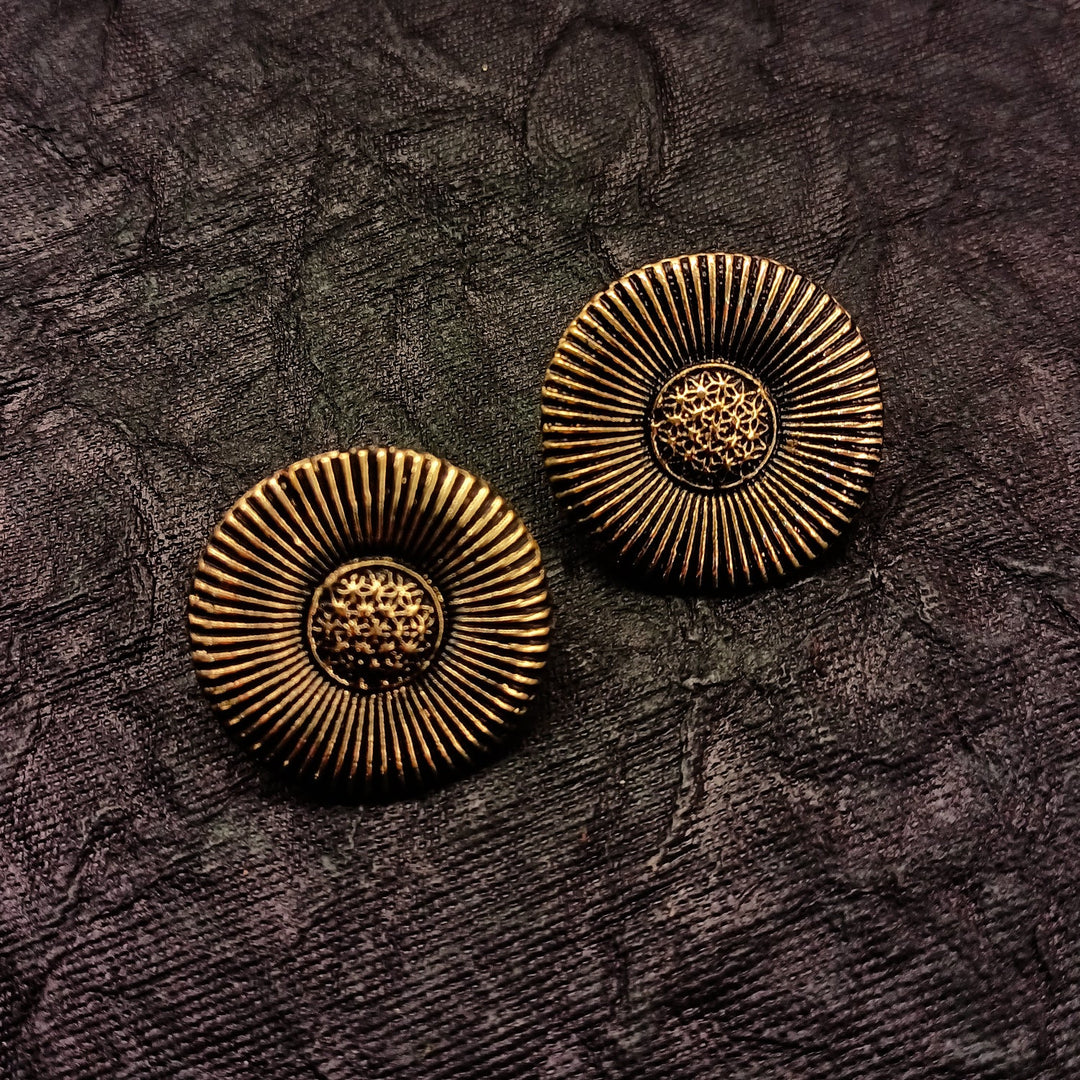 Kanika Oxidised Golden Studs