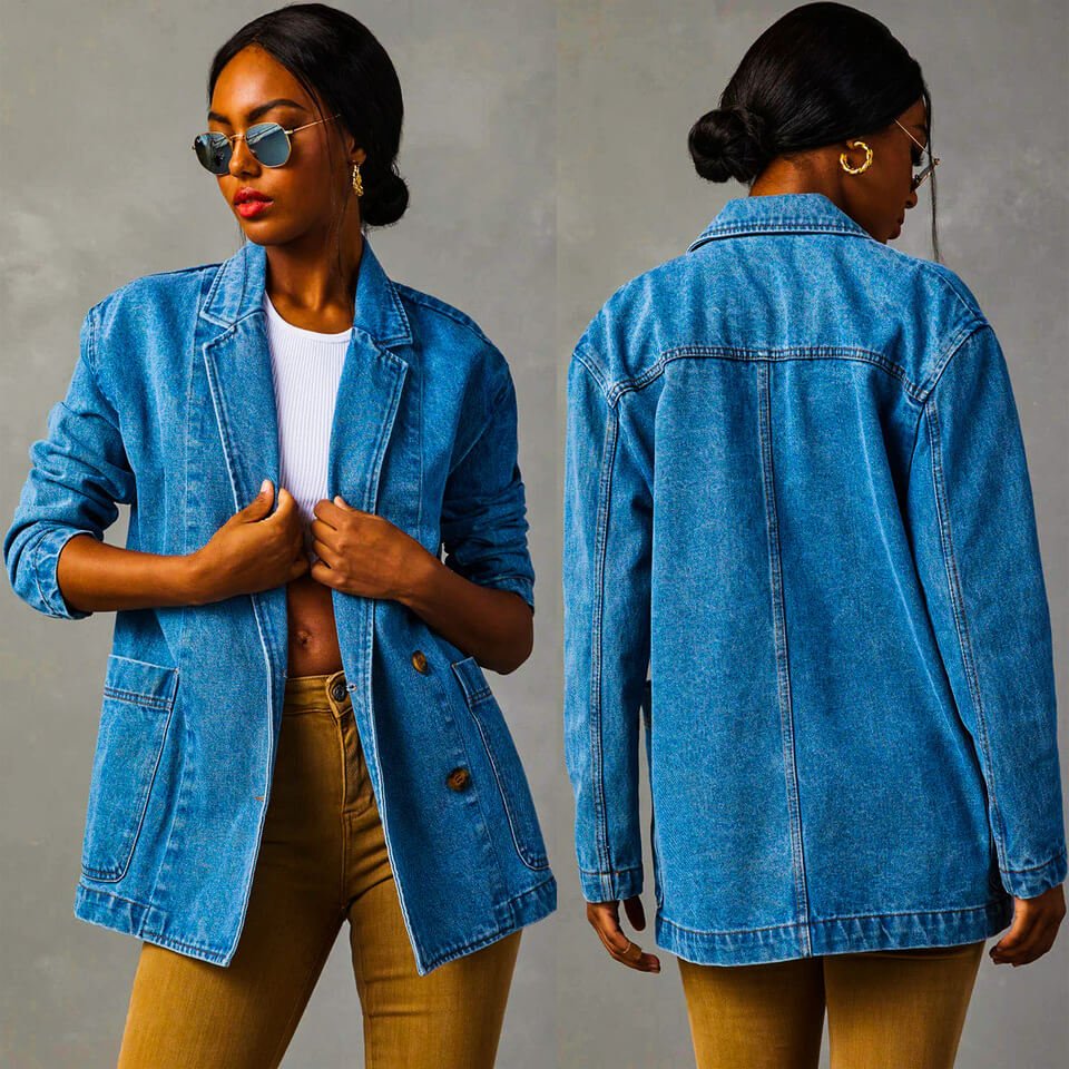 Sloane Premium Denim Blazer  - By Qivii